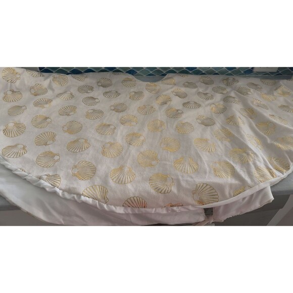 Berkshire Blanket & Home Co Gold Shells Plush Christmas Tree Skirt New - Picture 1 of 5